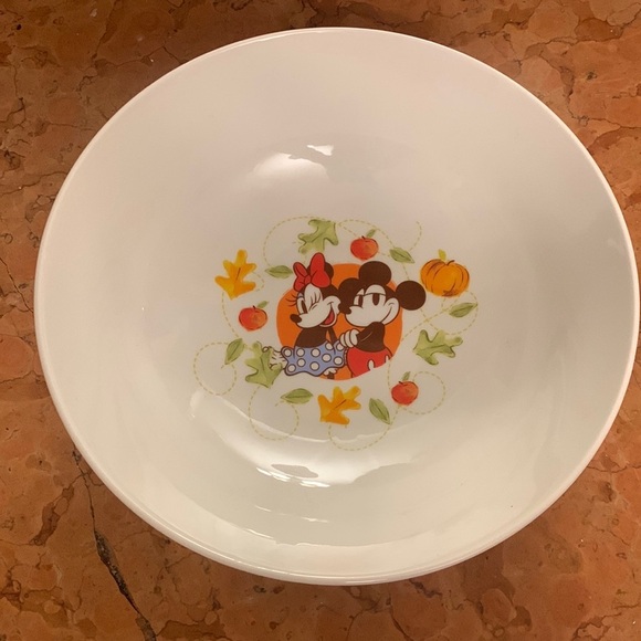 Disney Mickey & Minnie Mouse Large Serving Bowl Fall Pumpkin Thanksgiving NEW - Picture 1 of 5